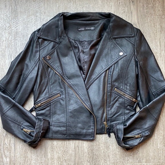 Zara Jackets & Blazers - Black Faux Leather Jacket